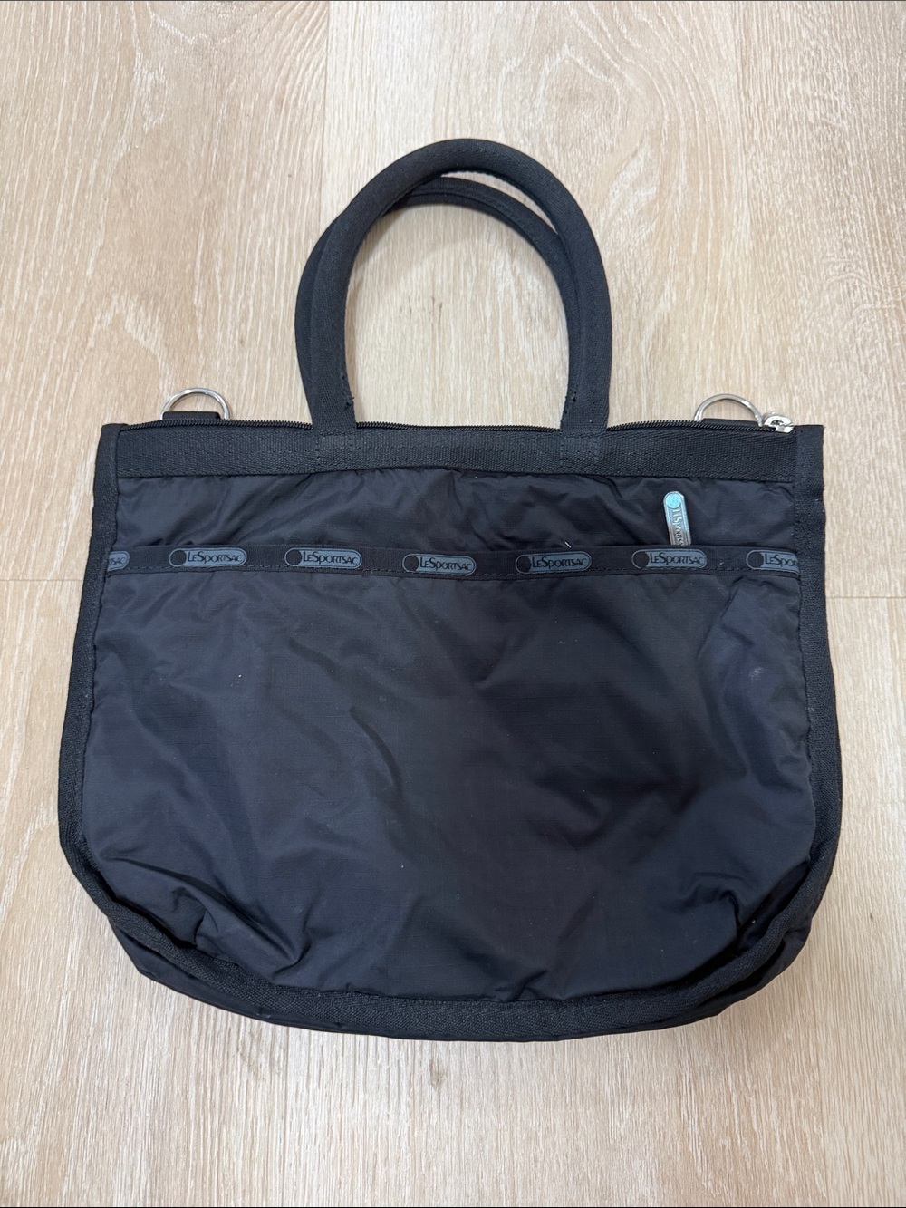 Lesportsac Black Nylon Top-Handle Tote